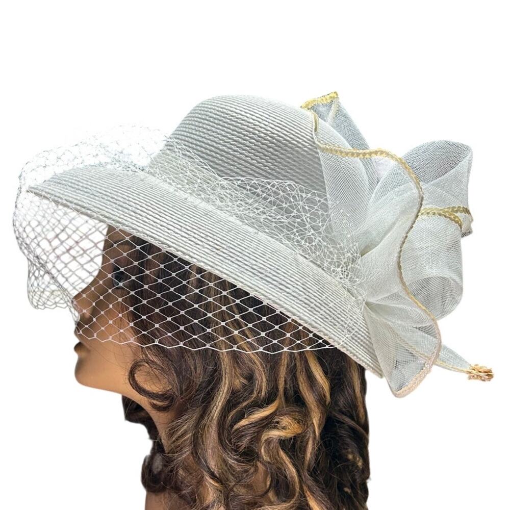 Elegant Hat 100% Polypropylene Wide Brim fascinator Weddings Church Derby Hat